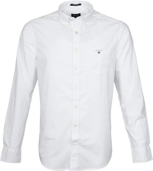 Gant Casual Overhemd Broadcloth Wit
